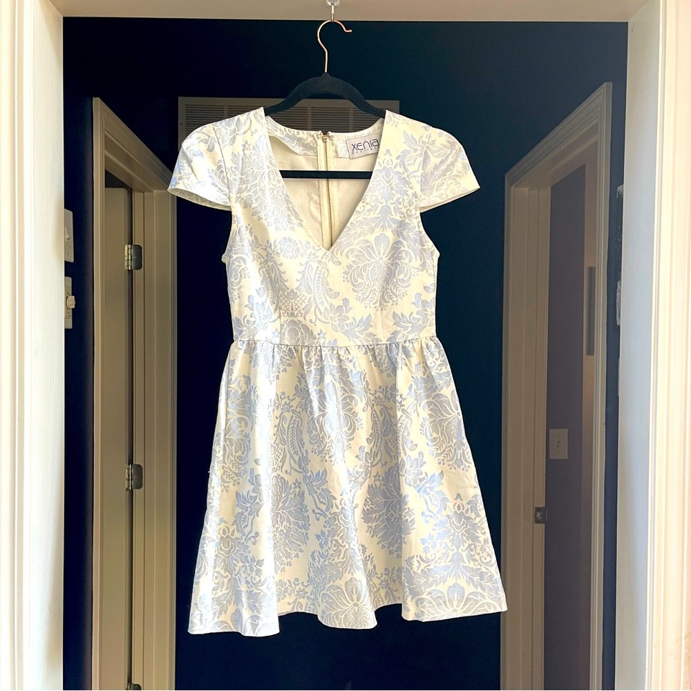 Xenia Shimmering Dress Metallic Jacquard